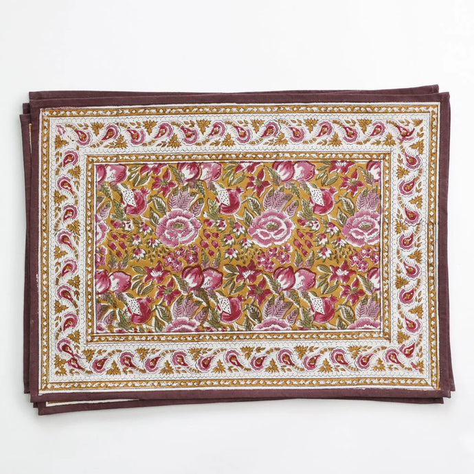 Pomegranate Garden Plum & Ochre Placemat