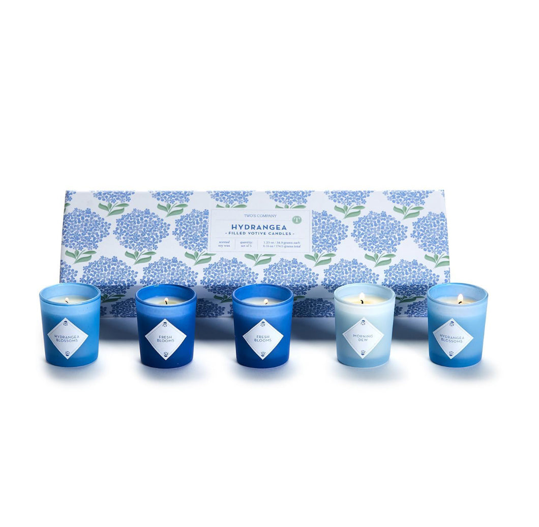 HYDRANGEA S/5 SCENTED CANDLES IN GIFT BOX