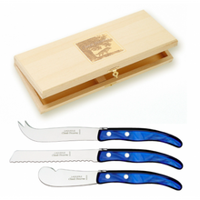 Load image into Gallery viewer, Claude Dozorme Laguiole Berlingot Cheese Knives Set of 3 Assorted Colors
