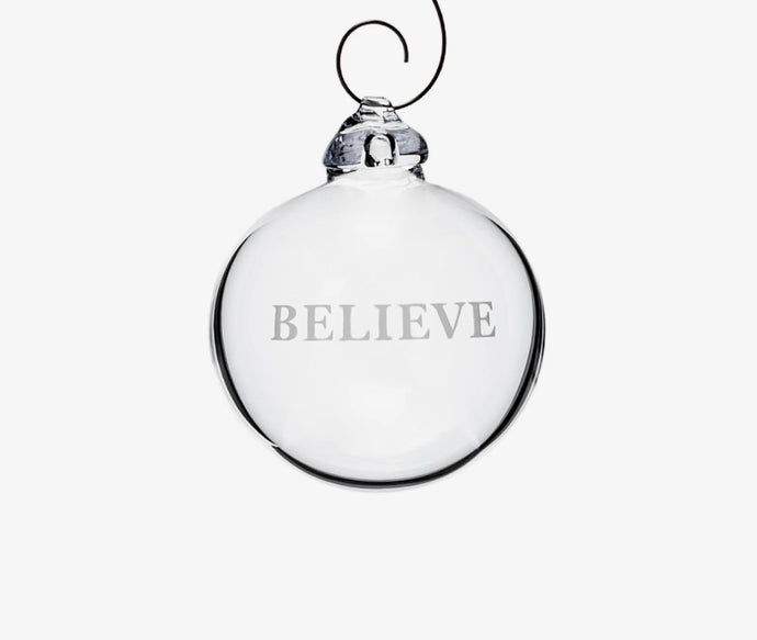 Simon Pearce Believe Ornament