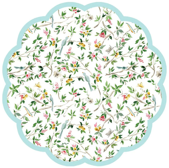 LILA CHINOISERIE SCALLOPED PAPER PLACEMATS X CAMILLA MOSS
