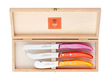 Load image into Gallery viewer, Claude Dozorme Laguiole Berlingot Cheese Knives Set of 3 Assorted Colors