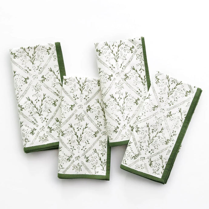 Sea Ferns & Domino Hunter Green Napkin