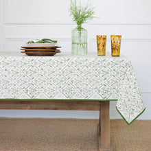 Load image into Gallery viewer, Sea Ferns &amp; Domino Hunter Green Tablecloth